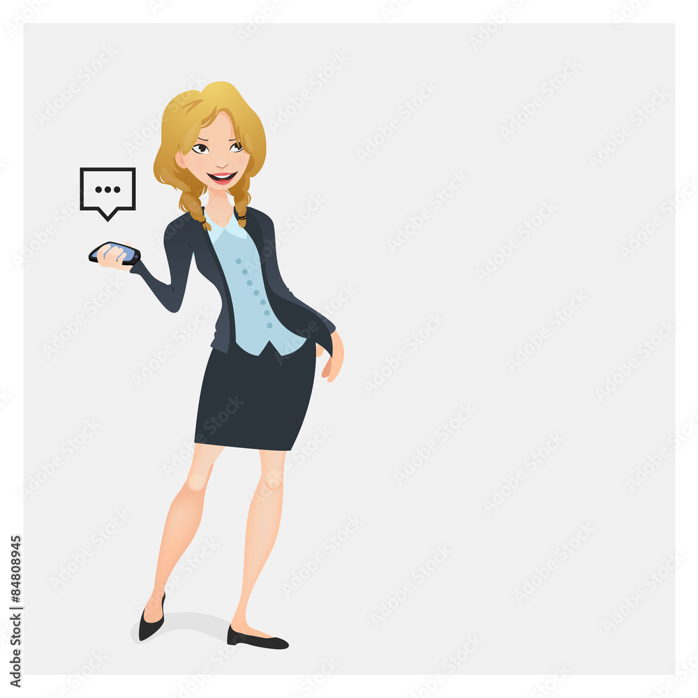 Business woman with a mobile phone