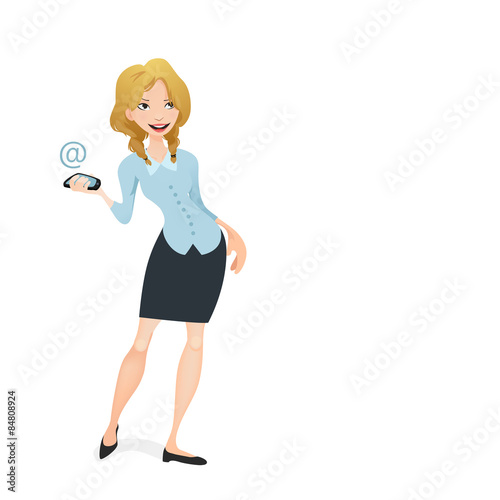 Business woman with a mobile phone photo