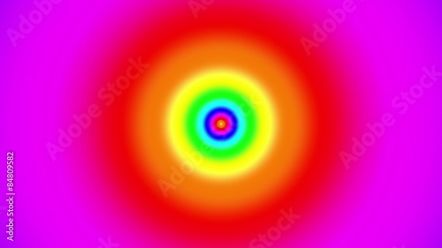 Concentric oncoming abstract symbol, blurred rainbow 