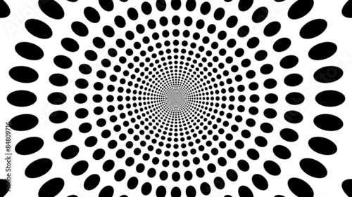 Concentric oncoming abstract symbol, circles - optical illusion