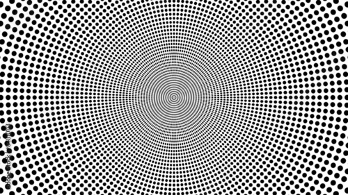 Concentric oncoming abstract symbol, circles - visual illusion