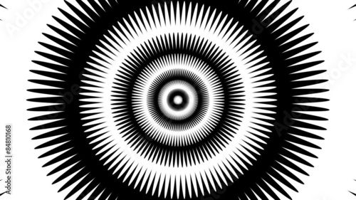 Concentric oncoming abstract symbol, star - optical illusion