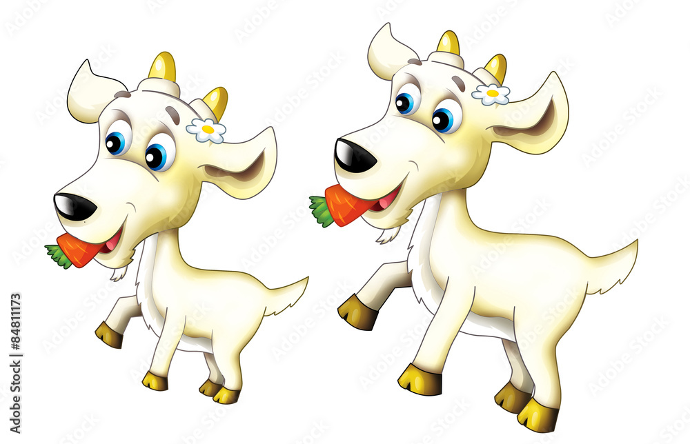 The happy cartoon goat - caricature The happy cartoon goat - caricature