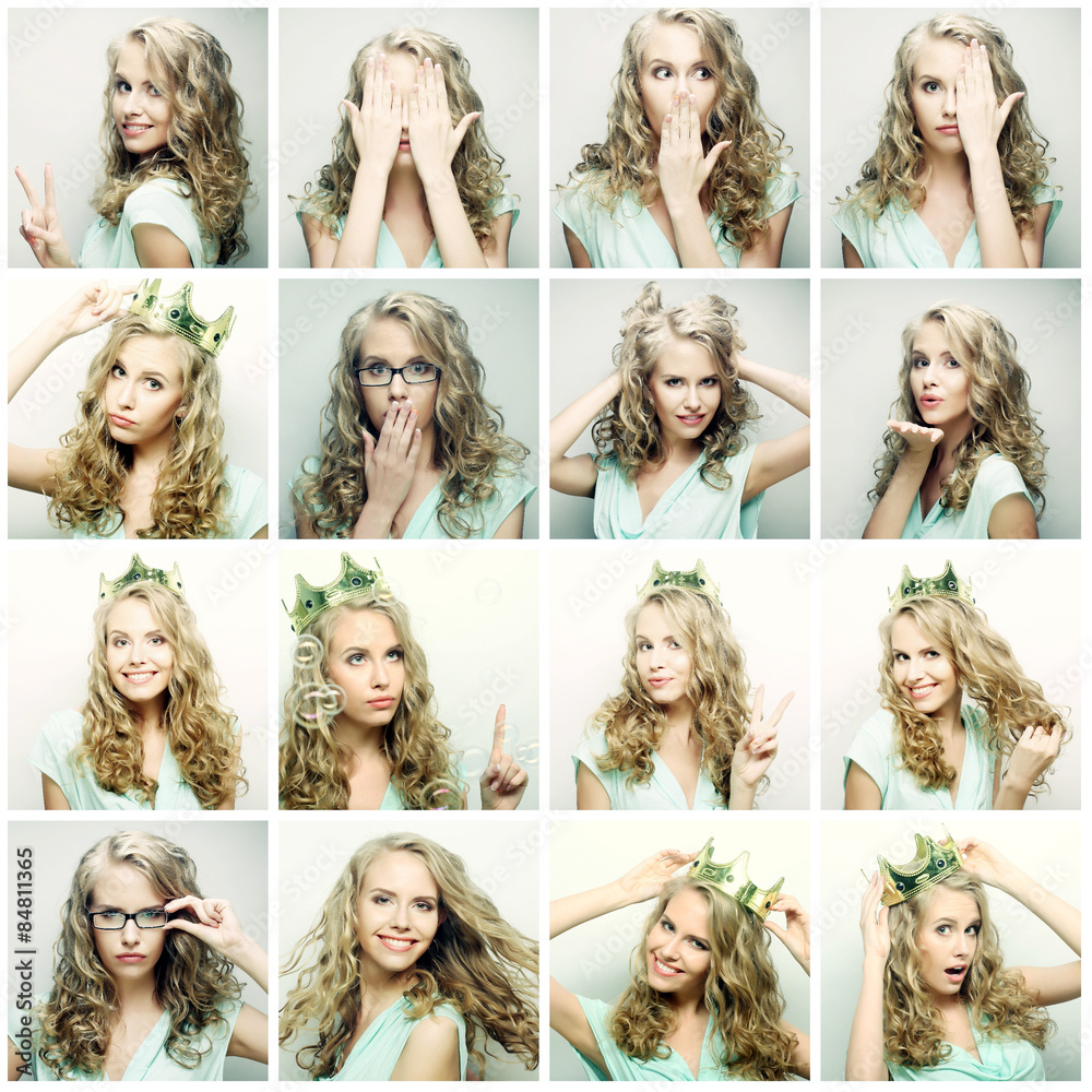 Naklejka premium beautiful young woman with crown 