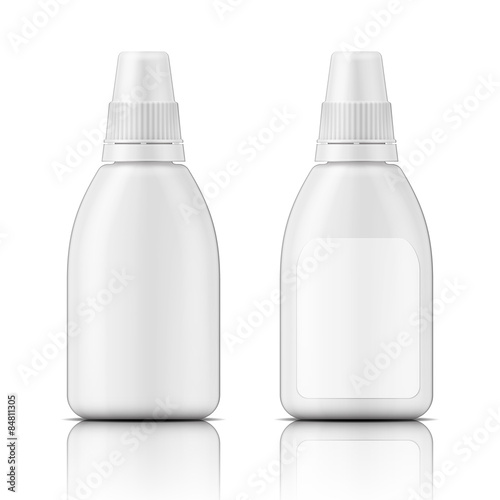 White plastic bottle template.