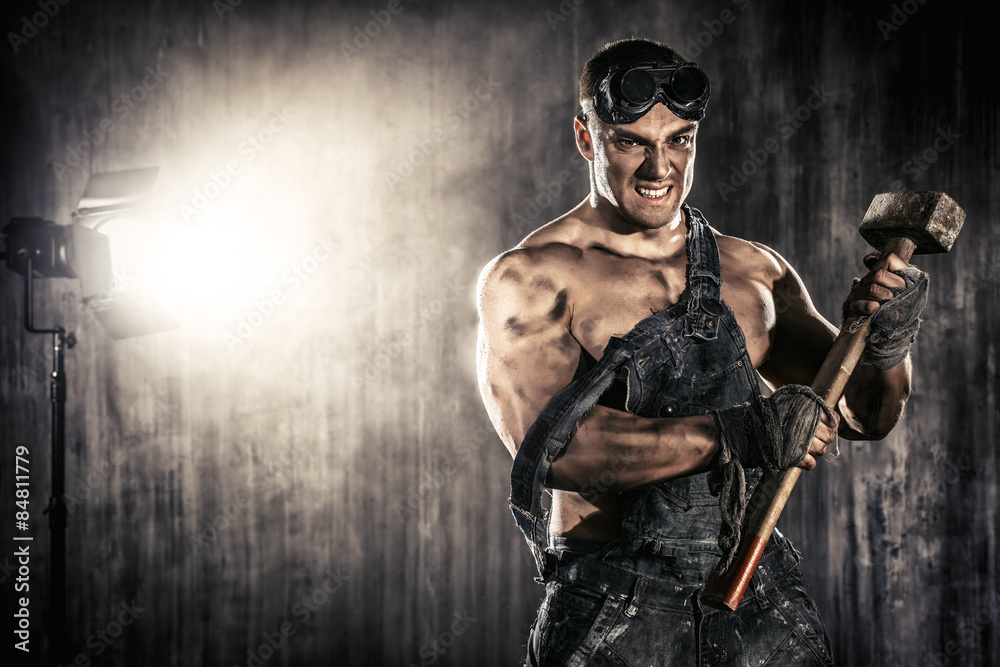 Naklejka premium rage of a worker