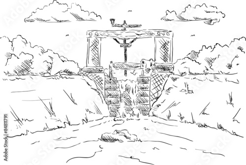  flood gate at the pond