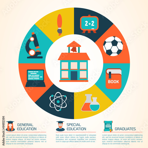 On-line education background.