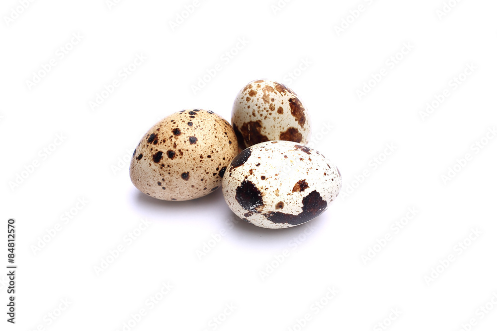quail eggs on a white, isolated background quail eggs on a white, isolated background