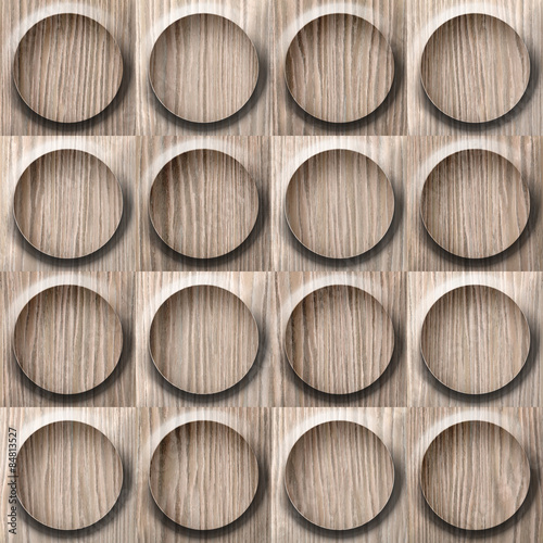 Wooden rounded abstract blocks stacked for seamless background