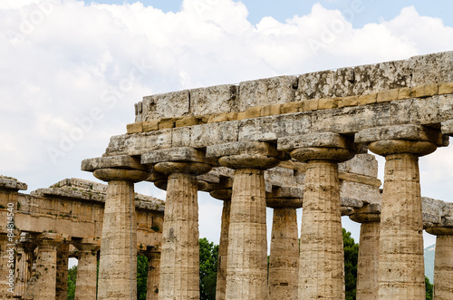 Close up of Temple of Hera in Paestum. Italy