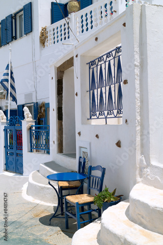 Traditional architecture of Oia village on Santorini island, Gre