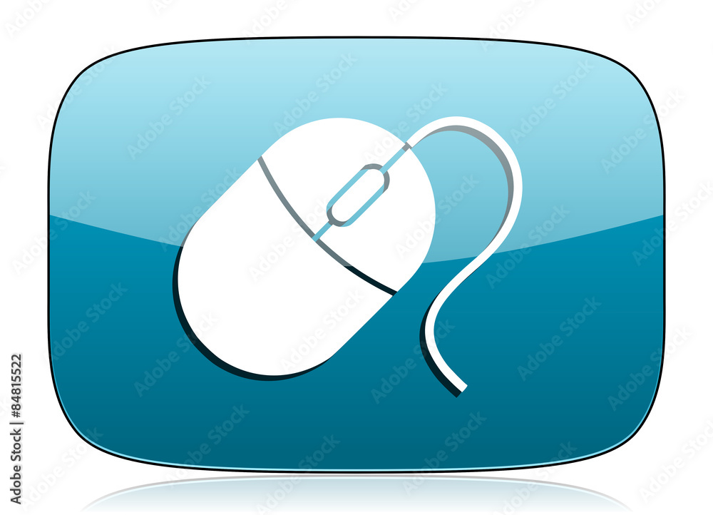 Paper Cut Computer Mouse Icon Isolated On Blue Optical With, 50% OFF