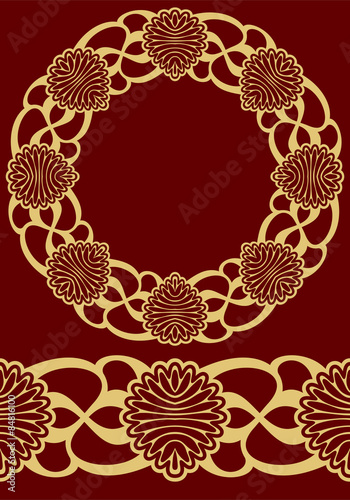 Gold seamless border 