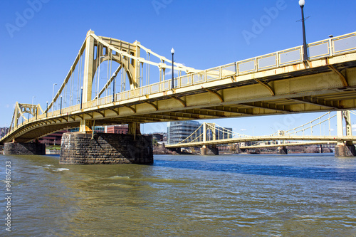 Yellow Bridges Crossing the Allegheny