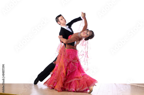 dancers in ballroom isolated on white background