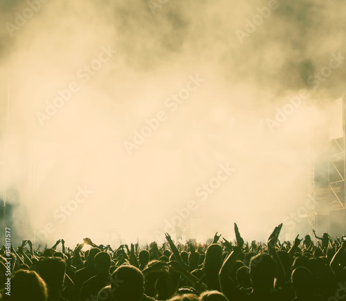 Crowd at concert - retro style photograph