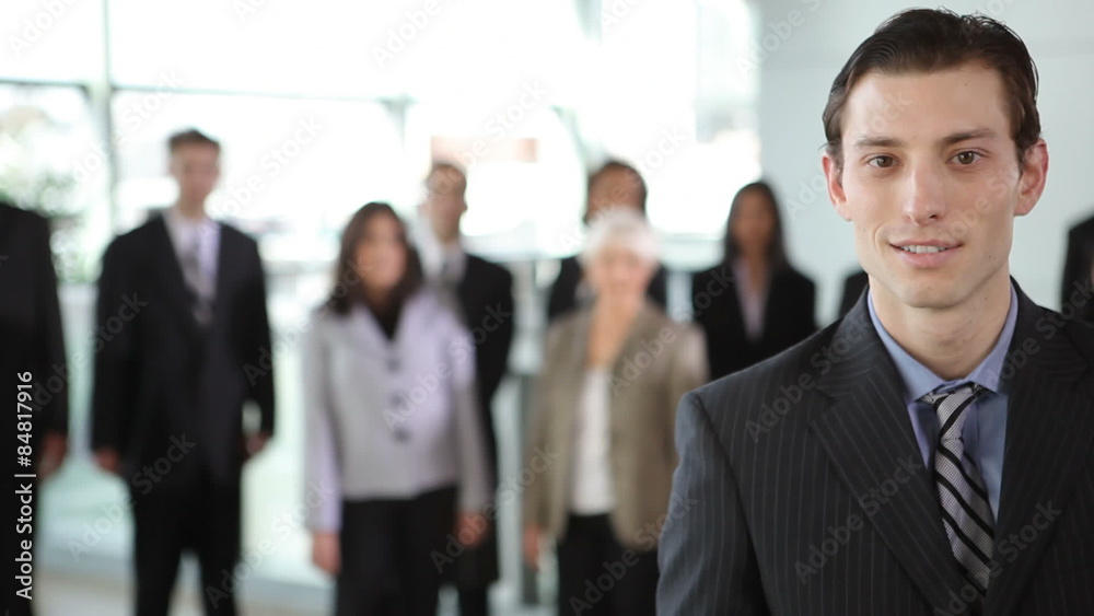 Businessman with team