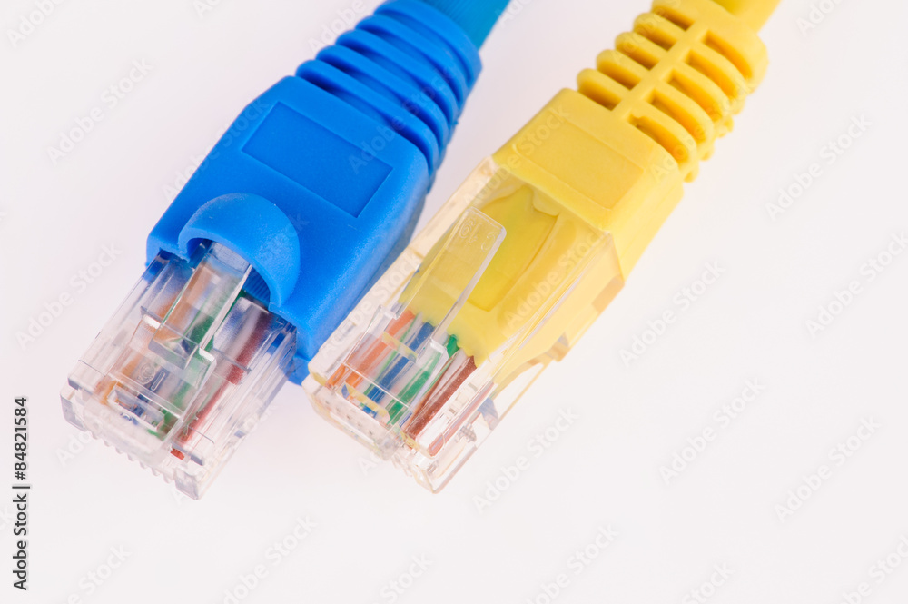 computer network cables over grey background computer network cables over grey background