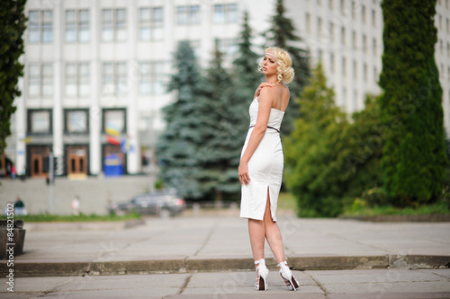 sexy girl in white dress