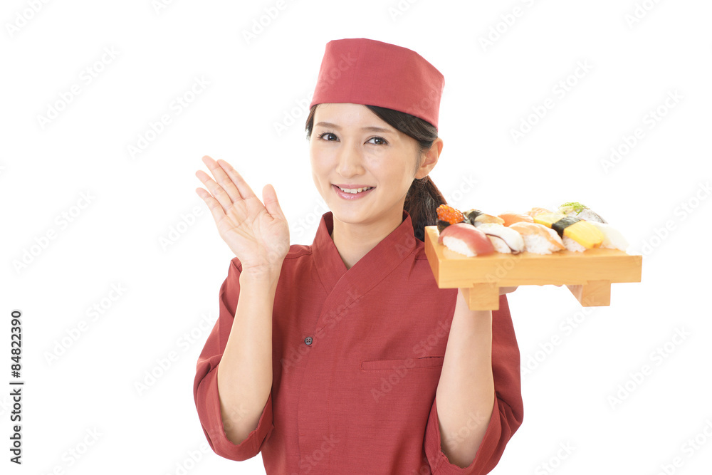 笑顔のウェイトレス