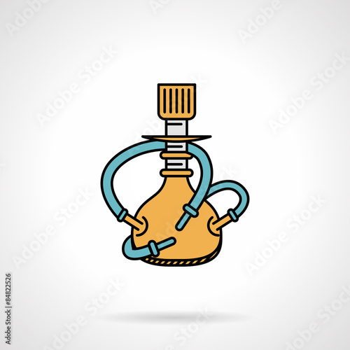 Yellow hookah flat design vector icon