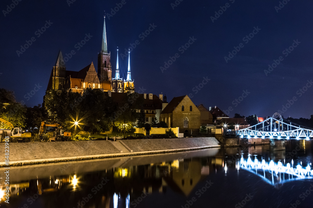 Obraz premium Wroclaw at night