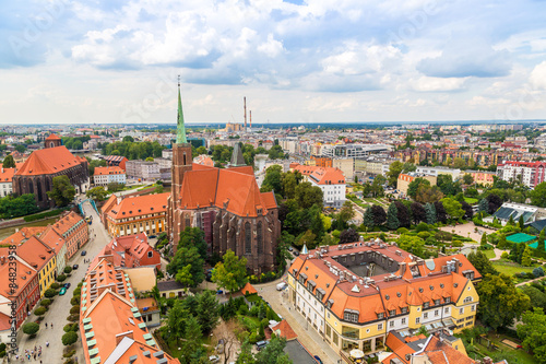 Fototapeta Naklejka Na Ścianę i Meble -  Aerial view of Wroclaw