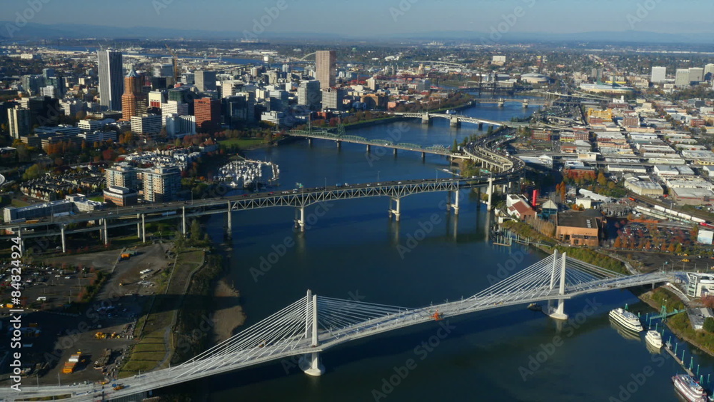 City of Portland, Oregon, USA aerial video