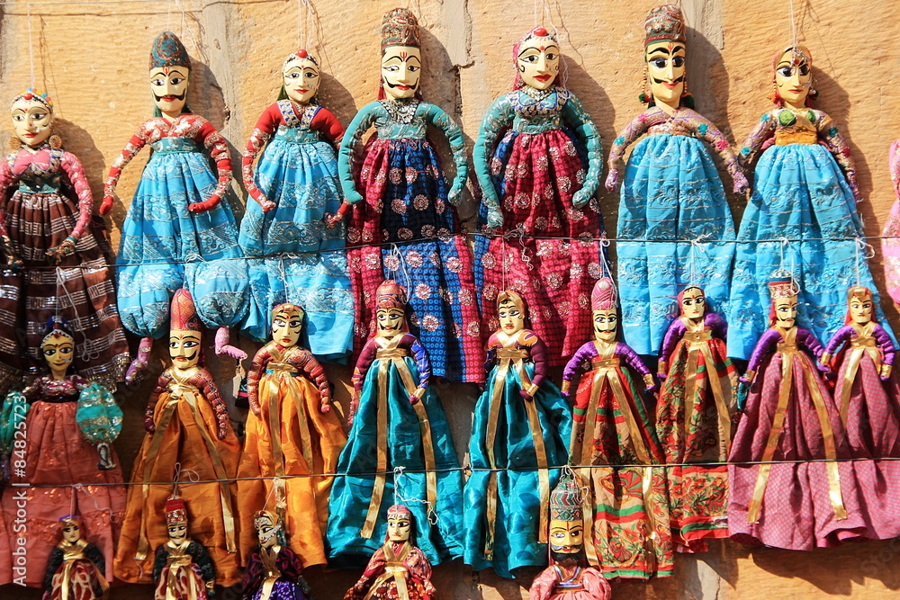 Naklejka premium Hand Crafted, Colorful Dolls