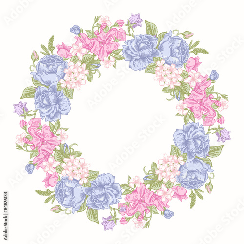 Floral round wreath.