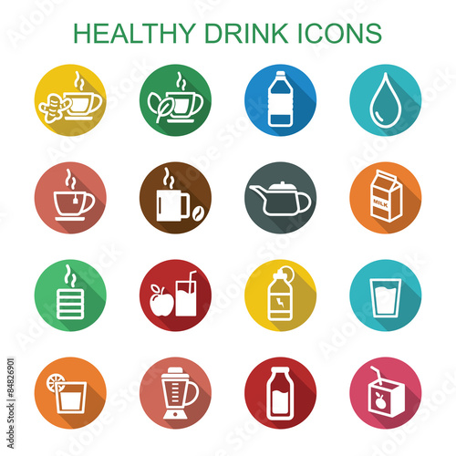 healthy drink long shadow icons