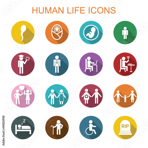 human life long shadow icons