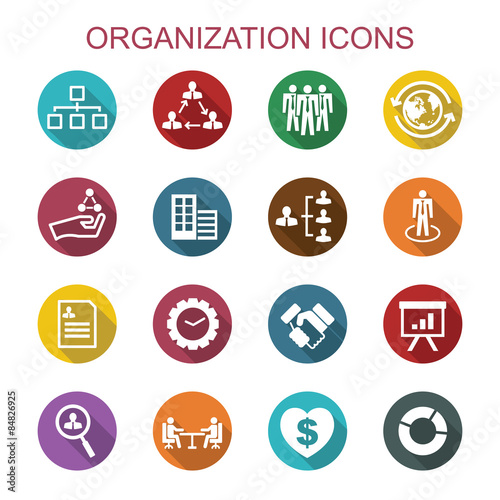 organization long shadow icons