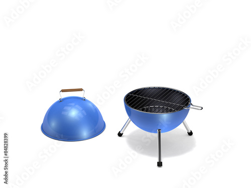 portable barbecue grill on white background