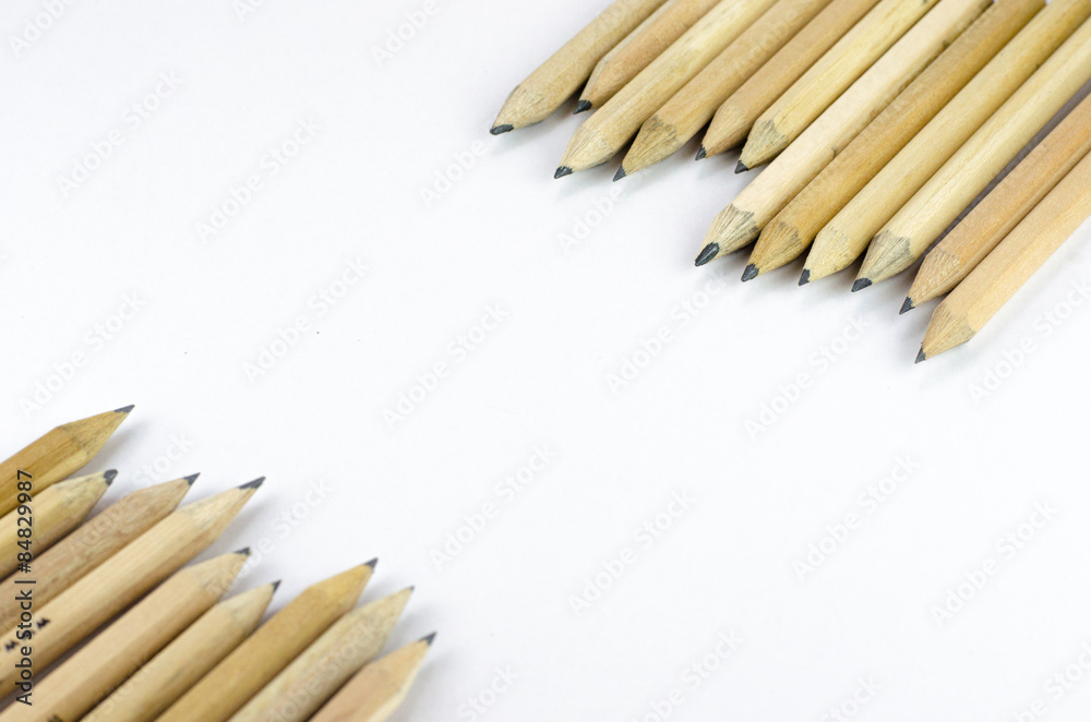 Obraz premium Wooden pencil isolated on white background