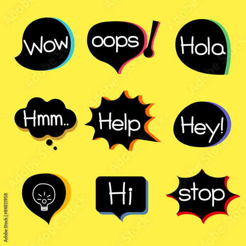 EXPRESSION ICON
different style speech bubble graphics with popular expression words.