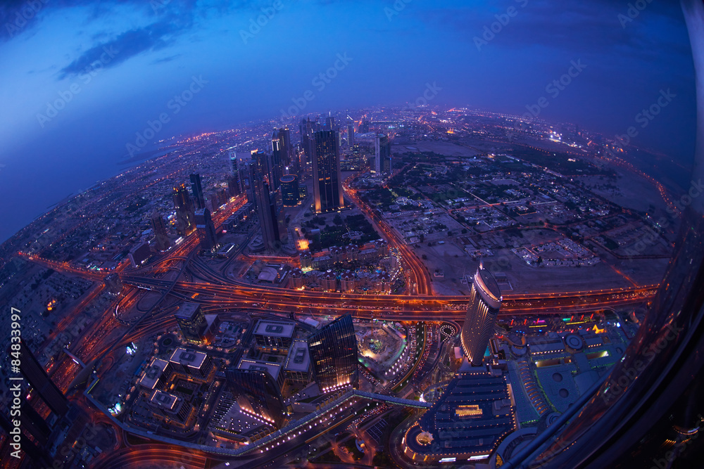 Obraz premium Dubai night skylin
