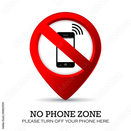 No mobile phone here sign