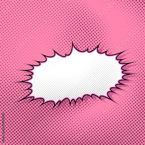 Pink pop-art style abstract explosion cloud