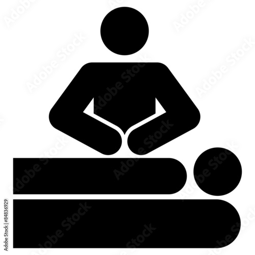 Icon: Massage, schwarz-weiß, freigestellt, Vektor