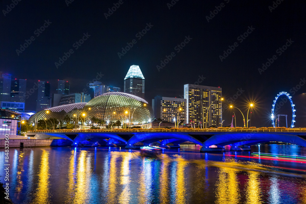 Singapore city skyline night