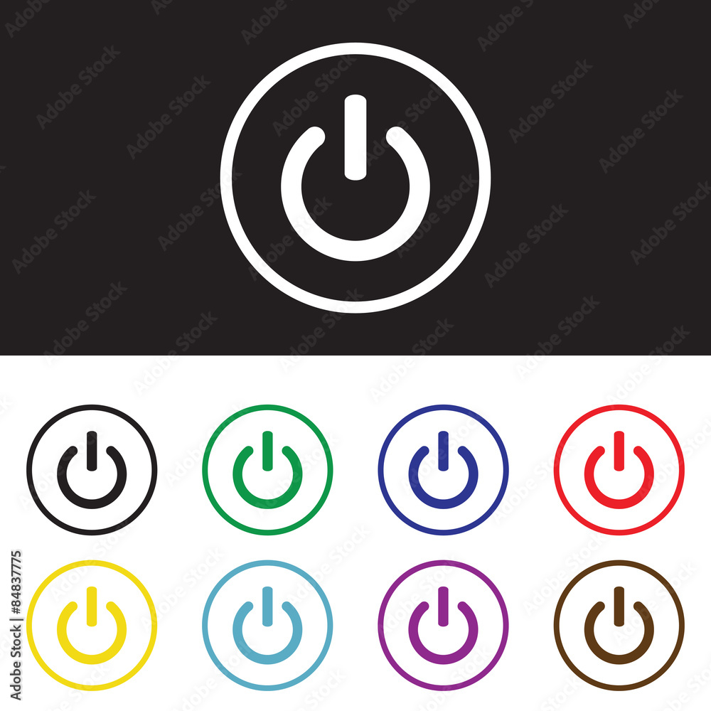 On Off switch icon set for web On Off switch icon set for web