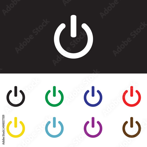 On Off switch icon set for web, internet, mobile apps. Vector.