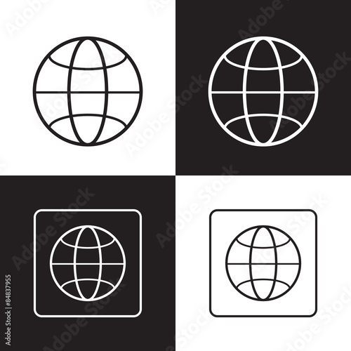 Globe web icon. vector design © galichstudio