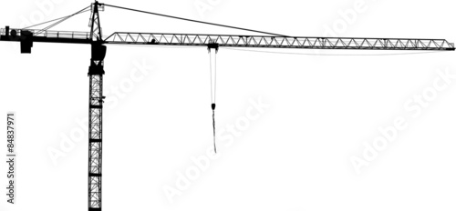 black industrial crane with long arm