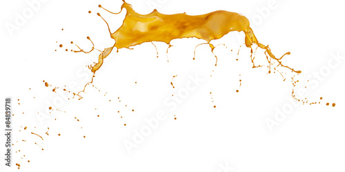 splash of orange paint isolated on white background
