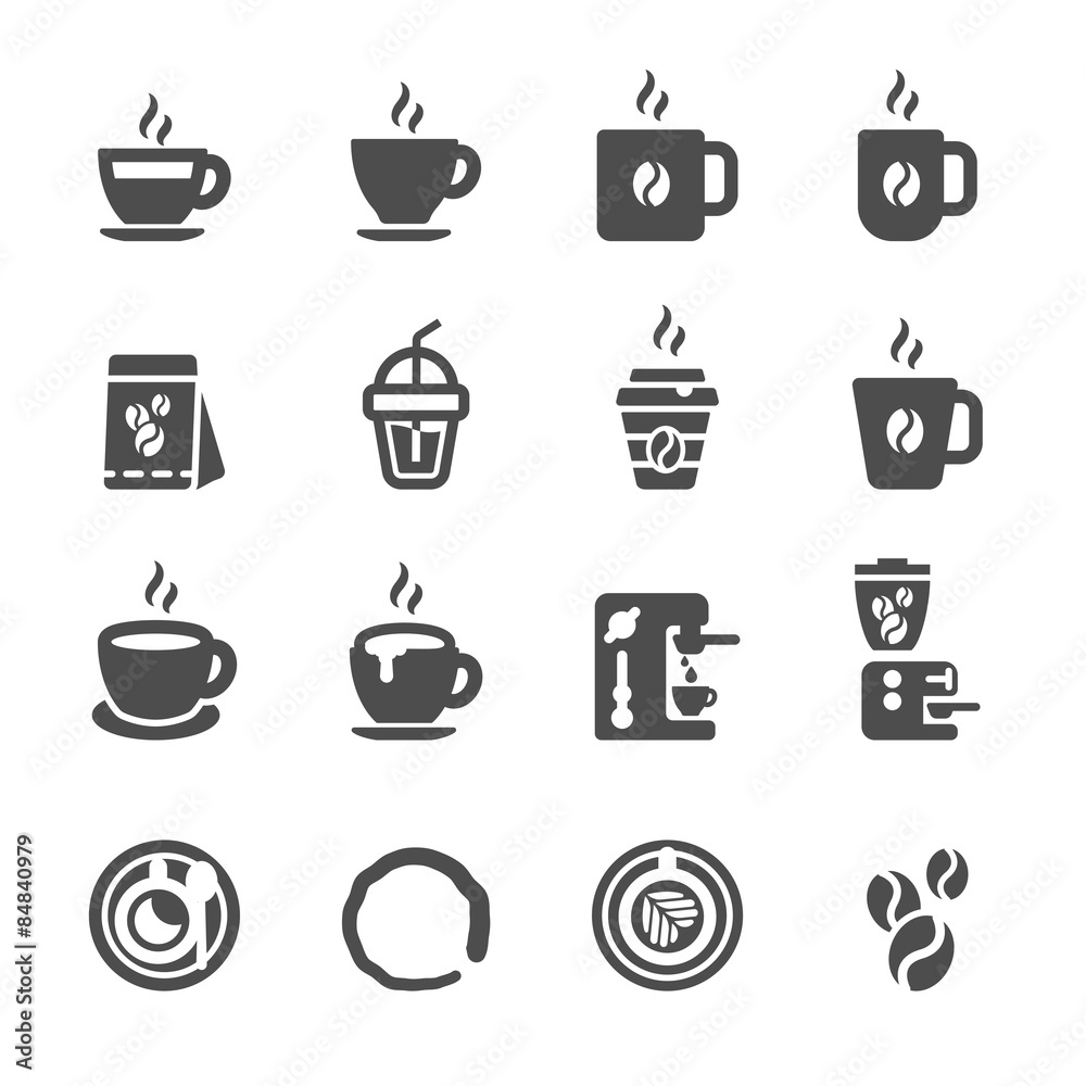 coffee icon set, vector eps10 coffee icon set, vector eps10