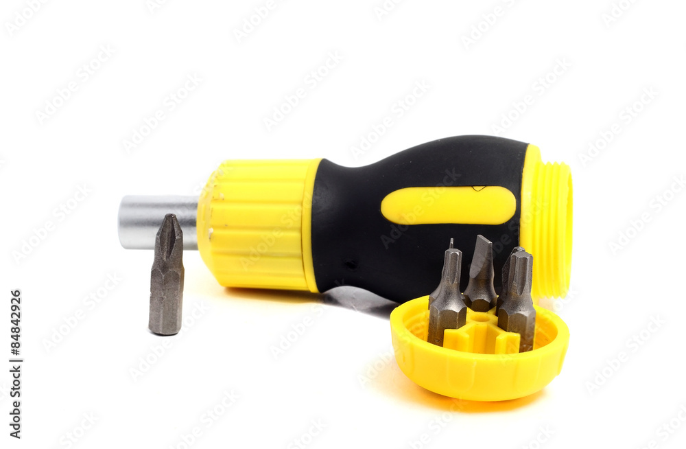 Phillips screwdriver and a screwdriver with different with nozzl Phillips screwdriver and a screwdriver with different with nozzl