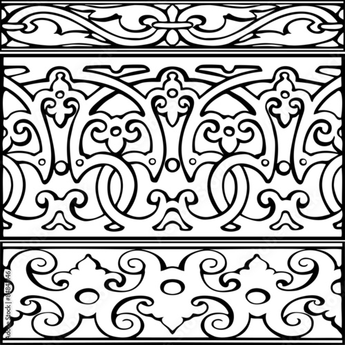 Bild auf Leinwand 1 Set of decorative borders vintage style